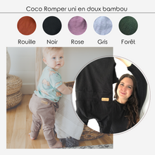Coco Romper uni (choix de couleurs) - en doux bambou